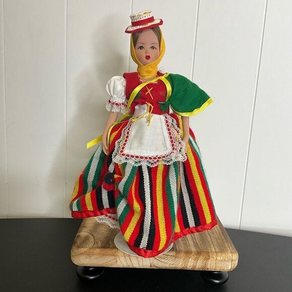 Brand New Marin Chiclana Porcelain Spanish Ethnic Dolls With Clothing Stand - Picture 1 of 12